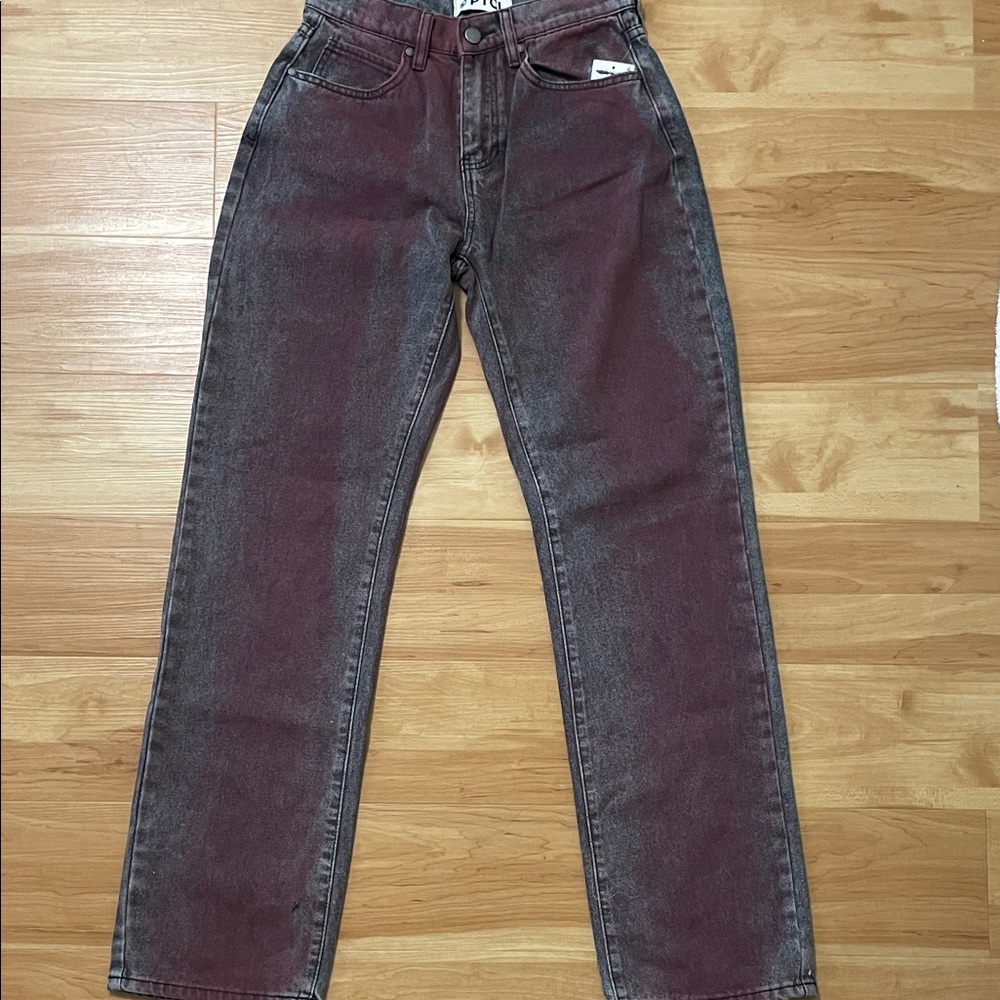 TCL Women's Red OverdyeStraight Leg Jeans